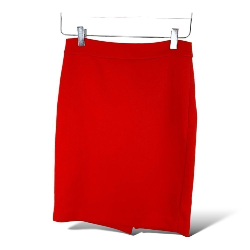 J.Crew No. 2 Pencil Skirt Double Serge Wool Orange Size 00 Work Office Classic